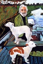 Man in Boat With Dogs Movie Painting Cool Wall Decor Art Print Poster 12x18