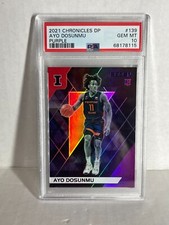 2021 Ayo Dosunmu /49 Rookie Panini Chronicles Recon Draft Picks PURPLE PSA 10