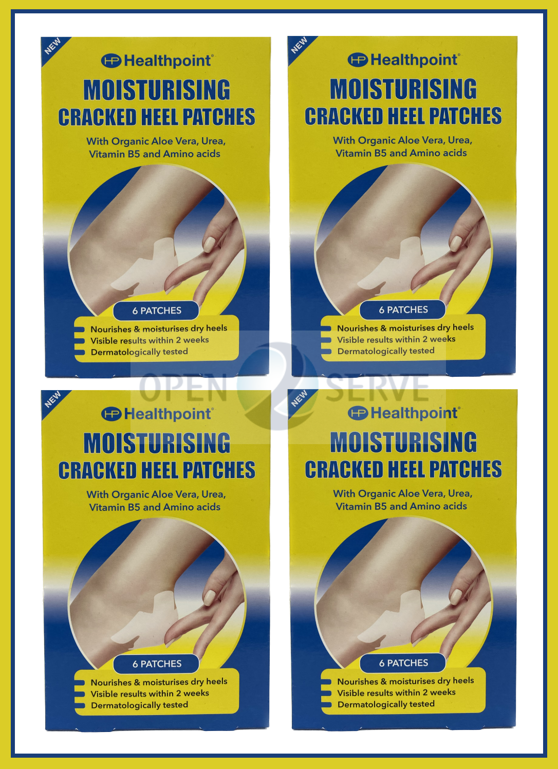 4x Healthpoint Moisturising Cracked Heel Patches Aloe Vera Vitamin B5 -6 Patches