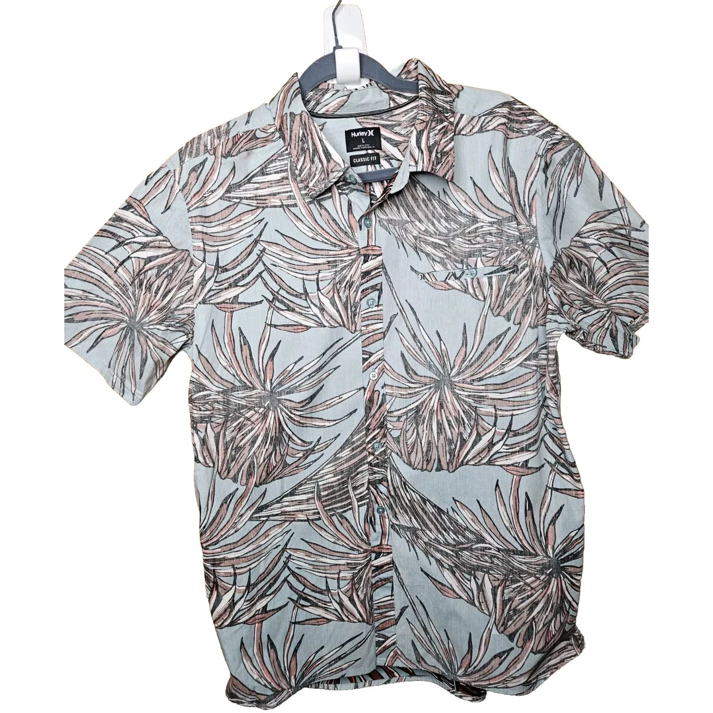 Hurley | Large Reverse Print Blue Short Sleeve Shirt Tropical Koko Bliss Hawaii