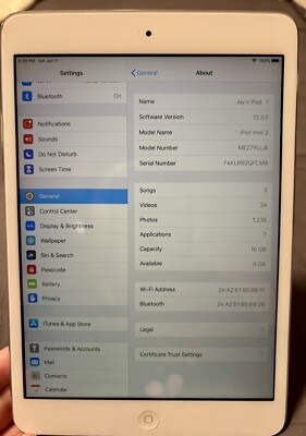 Ipad Mini 2 16 GB Used Silver