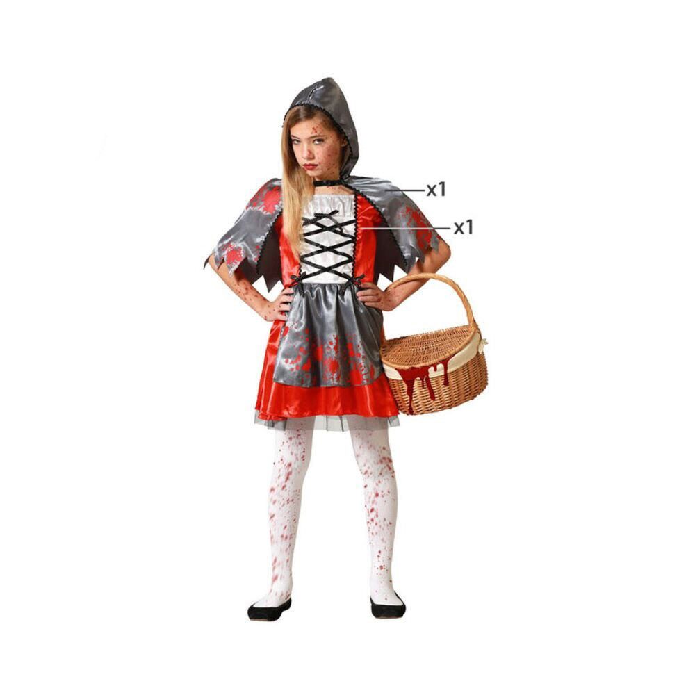 Costume Cappuccetto Rosso Bambina Horror Dark Vestito Carnevale