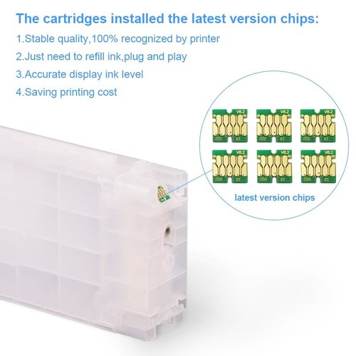 Refillable Ink Cartridge With Chip For Epson SureColor F2000 F2100 6Colors/Set - Afbeelding 4 van 4