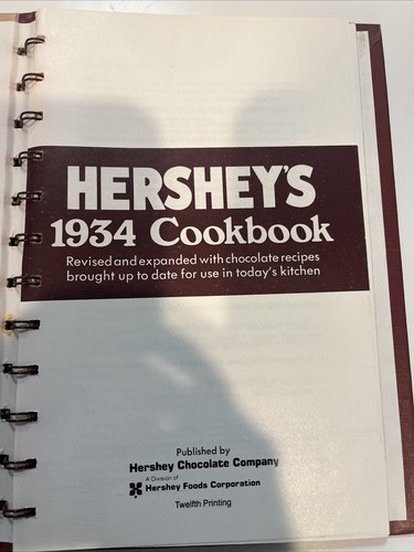 Vintage Hershey's 1934 Cookbook Spiral Hardcover Reprint 1971 12Th Printing  - Picture 3 of 12