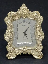 GORHAM Vintage STERLING SILVER Art Nouveau CYMA Easel ALARM CLOCK / Wound Tight