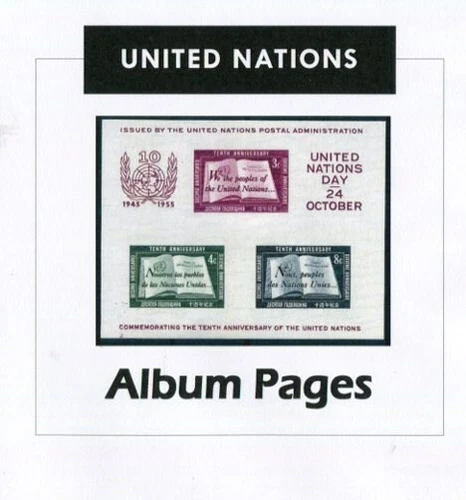 United Nations CD-Rom 1951-2022 Color Illustrated Album Pages
