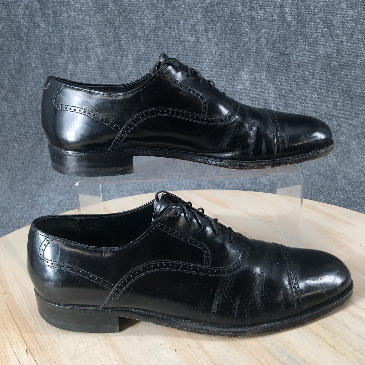 French Shriner Shoes Mens 9.5 B Sterling Dress Oxfords Black  display picture 2