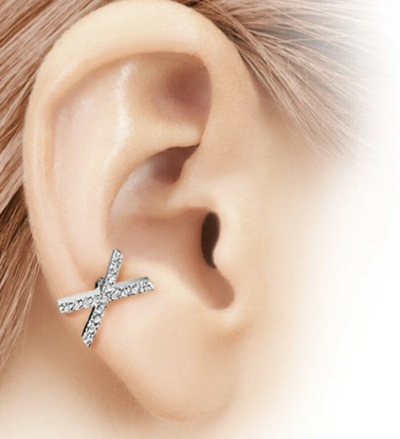 Tragus Cartilage Earring CROSS Crystal Cubic Zirconia 16g 1.2mm