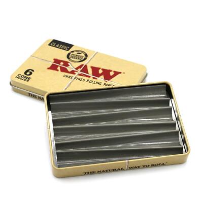 RAW Tin Case für 6 Cones King Size I Aufbewahrungsbox Zigarettendose