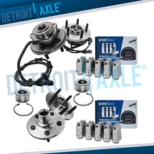 Front Rear Wheel Bearings Hubs w/ 20pc Lug Nuts for Ford Explorer Mountaineer