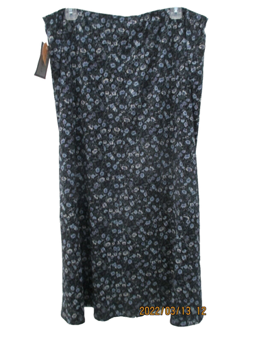 Damenrock Übergröße 2X Rikki J schwarz & blau hergestellt in den USA neu mit Etikett