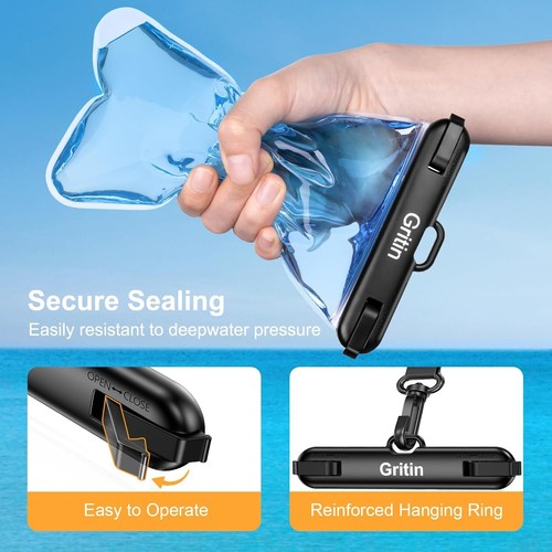 Gritin Wasserdichte Handyhülle 2 Stück IPX8 Wasserdichte Unterwasser touchscreen - Bild 7 von 9