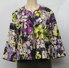 Unbranded Women's Cardigan Long Sleeve Floral Multicolor Size L