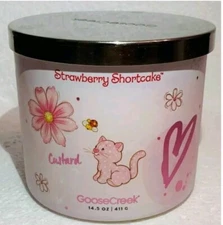 NEW Goose Creek Candle STRAWBERRY SHORTCAKE 🍓  CUSTARD 🍓 2nd LABEL RELEASE *