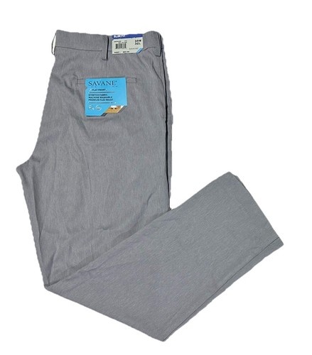 NWT- Savane Slim Fit Men’s Pants Size 38 X 32 Flat Front Premium Flex Waist - 第 1/5 張圖片