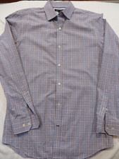 Banana Republic Shirt Slim Fit Mens Large Blue Plaid Button Up Long Sleeve