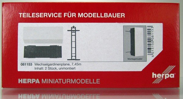 Herpa 081153 Wechsel-Gardinenplane Mit Grundplatte (7,45M) Lkw 1:87 Neu-image