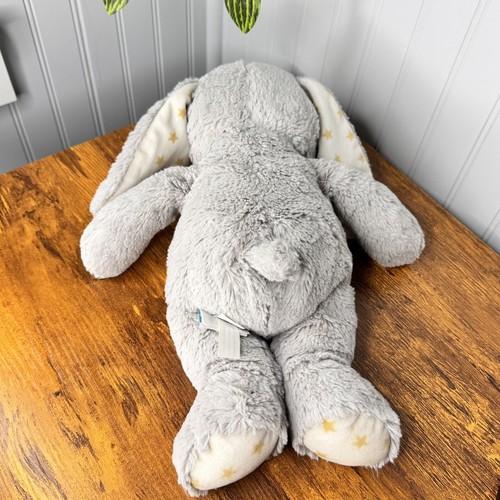Cloud-B Dreamy Hugginz Gray Bunny Rabbit Plush Soft Toy White Ears Gold Star 14" - Picture 4 of 8