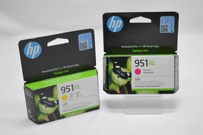 Cartouche d'encre originale HP 951 XL couleur jaune + magenta NEUF - Photo 1/4