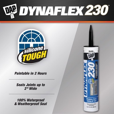 DAP 18280 Black Acrylic Polymer Sealant Cartridge 10.1 oz. (Pack of 12)