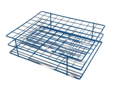 80-Place Blue Epoxy-Coated Wire Test Tube Rack for 25mm Tube 8x10 Array 11-1/2”L