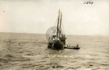 Astoria OR 1909 Columbia River Lightship & USLSS Boat RPPC Photo Postcard COPY