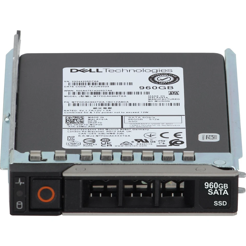Dell 960GB 6Gbps SATA RI TLC 7mm 2.5 SSD 5400 Pro (R0P7D) - Image 2 of 4