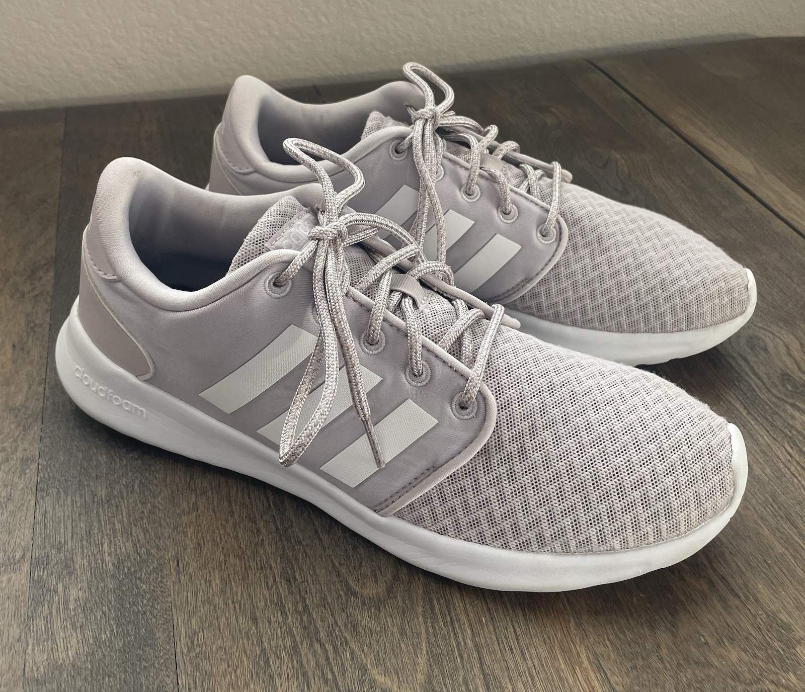 Adidas Womens Cloudfoam QT Racer Ice Purple Running Shoes Sneakers Size 8