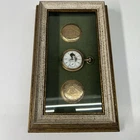 Antique Waltham Pocket Watch Photographic Portrait Dial Shadow Box Framed Signed