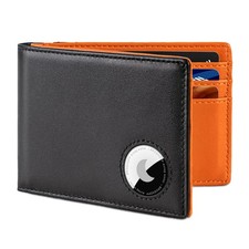 Airtag Wallet for Men, Bifold Full-Grain Leather Wallet for Apple Air Tag 1s...