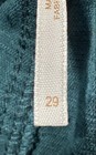 Free People Women's Dark Teal Green Velvet Velour Skinny Cropped Pants Sz 29 — photo 4