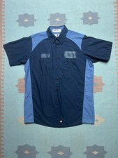 Red Kap short sleeve button shirt 2 tone mechanic technician uniform large