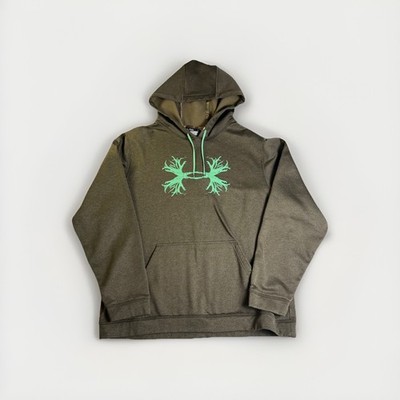 Under Armour Storm Rival Antler Fleece Hoodie Brown Mens Size XL See Descrip.