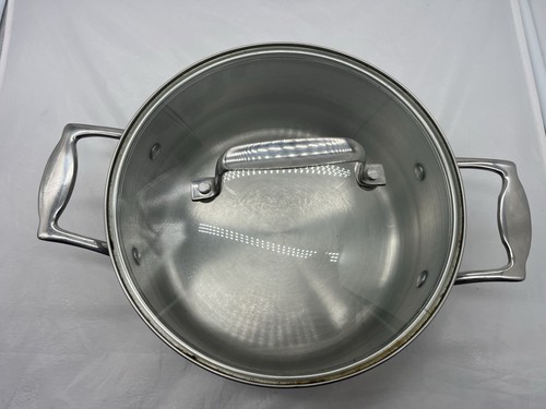 Revere Ware Stainless Steel 5 Qt Stock Pot with Glass Lid Rare - Picture 2 of 6