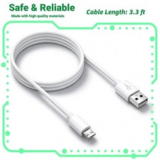 3.3ft White Micro USB Charging Sync Cable Fits for LOGITECH UE MINI BOOM X300