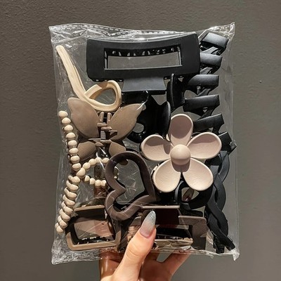 Women's High-end Frosted Clip Set Women's Back Head Hair Shark Clip 11pcs