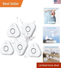 Home Water Leak Detection Alarm - 5 Detectors with 4-Level Volume Control