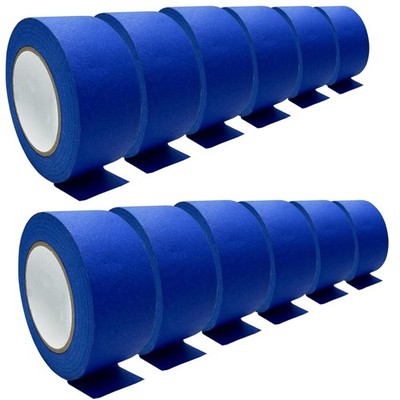 Eco-Friendly Blue Painter's Tape, 1.88in x 60.1yd - Safe for All Surfaces, 12PCS
