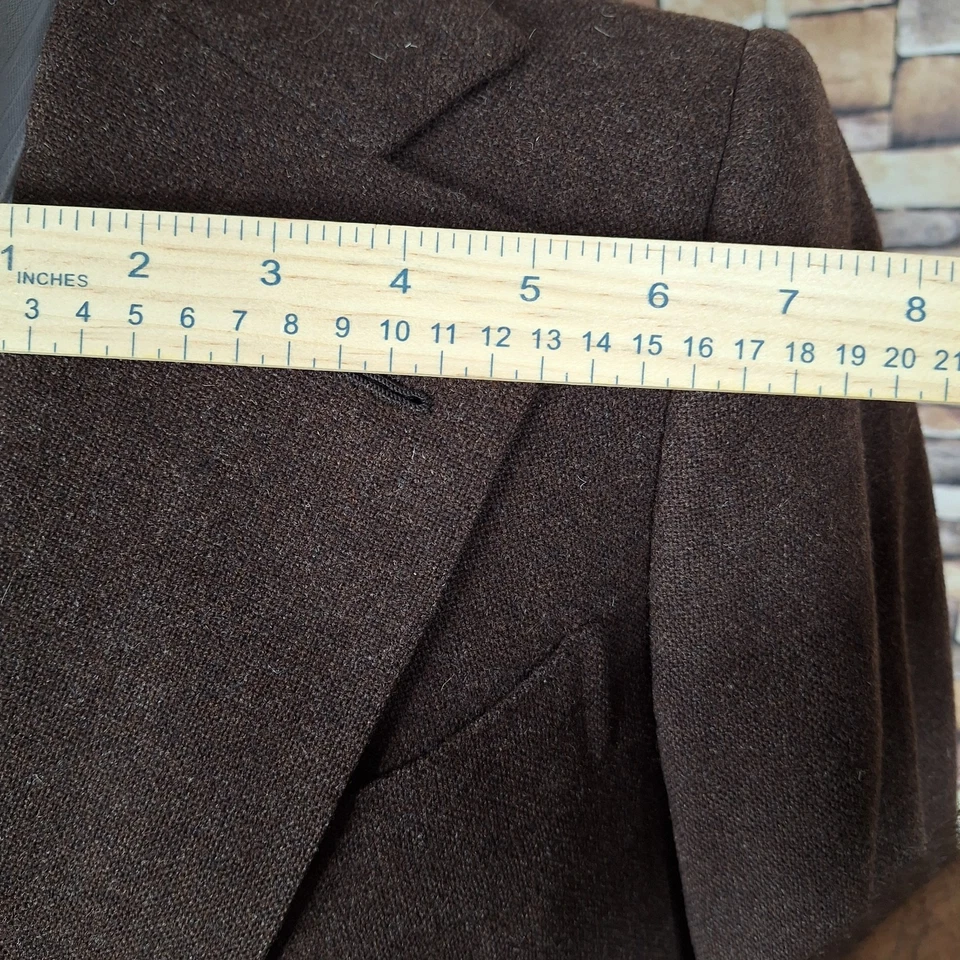 Traje de 2 piezas Hayward para hombre 40S 32X28 marrón tweed años 70 puños de cirujano Foto 2 de 4
