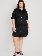 Short-Sleeve Shirt Dress SIZE 3X BLACKJACK 100% COTTON