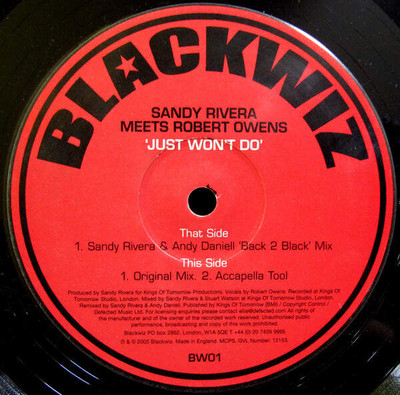 Sandy Rivera Meets Robert Owens - Just Won't Do (VINYL)