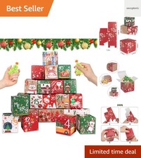 Elegant 24-Pc DIY Advent Calendar Boxes - Perfect for Kids and Adults Christmas