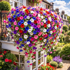 50 Pastel Trailing Petunia Colourful Mix Seeds Hanging Basket Window Box Flower