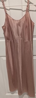 Vintage Snip It Slip Taffeta Acetate sz 34 Dusty Rose Pink Scalloped Hem