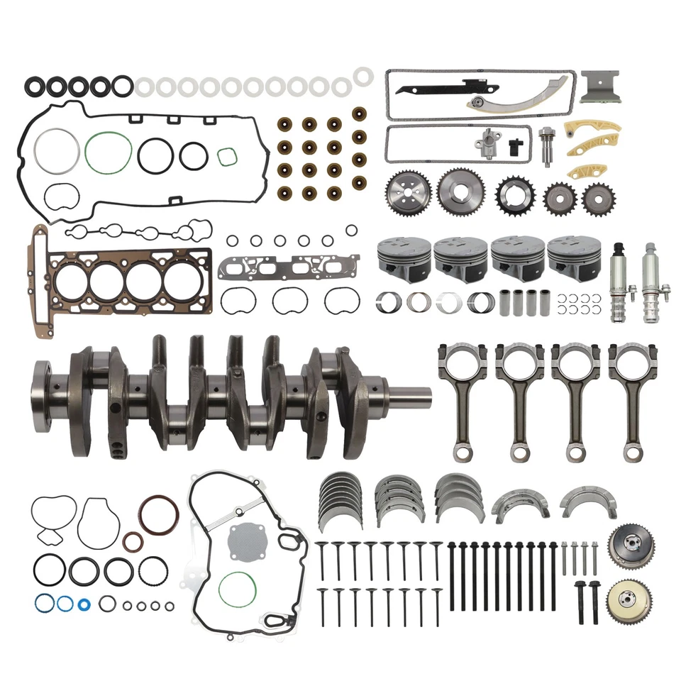 2.4L Engine Overhaul Rebuild Kit w/ Rods & Timing Chain VVT for Chevy Buick GMC Foto 2 de 4