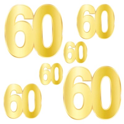 Beistle Foil ''60'' Birthday Cutouts - Birthday-Age Specific | Party Supply