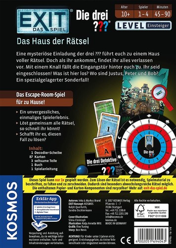 Kosmos EXIT - Das Haus der Rätsel: Das Spiel für 1-4 Spieler House puzzles. - Picture 5 of 7
