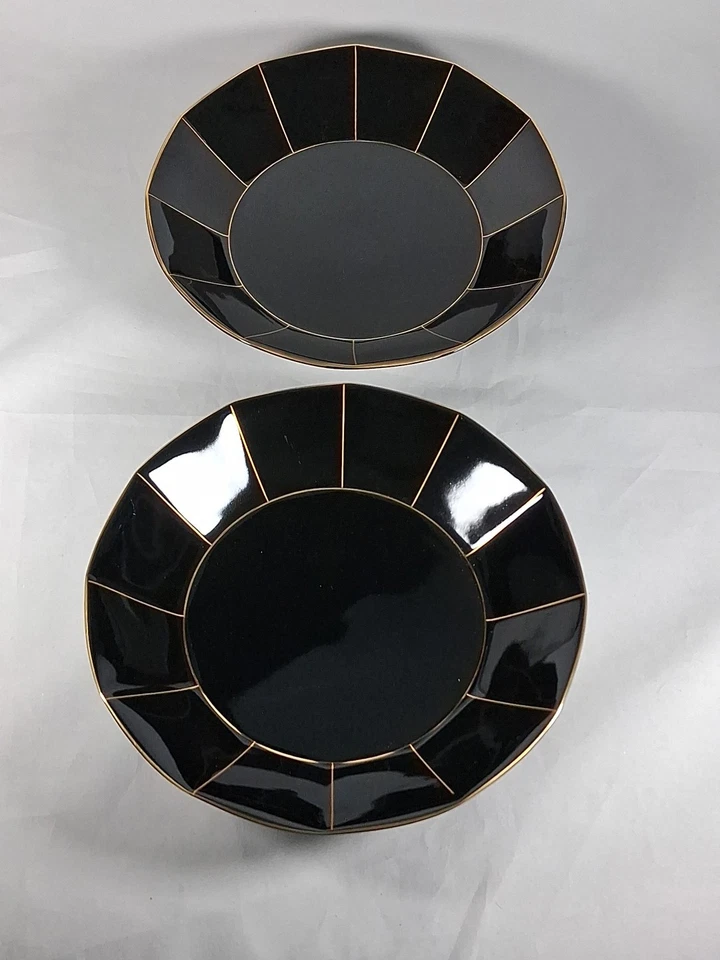 DE COLECCIÓN MIKASA ORO MEDIANOCHE L9903 HECHO EN JAPÓN 2 CUENCOS DE SOPA 8" DIÁMETRO Foto 2 de 4