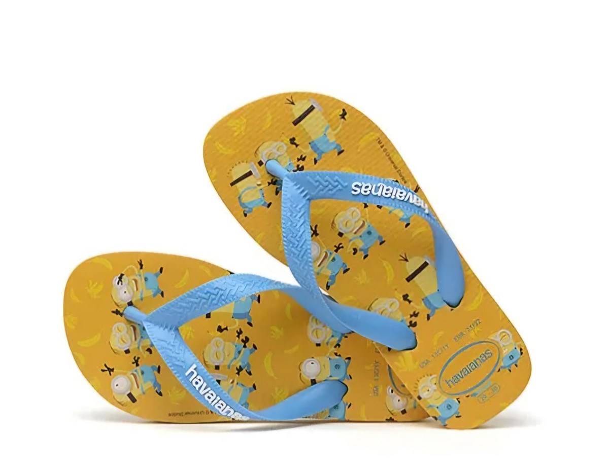 Havaianas Kids Minions Flip Flops Sandals 29-30 31 32 Gold Yellow