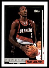 Clyde Drexler 1992-93 Topps #354 Trail Blazers NBA READ FREE SHIP AutographDen